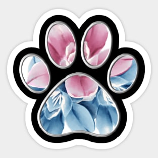 Paw with Flower Background Sticker